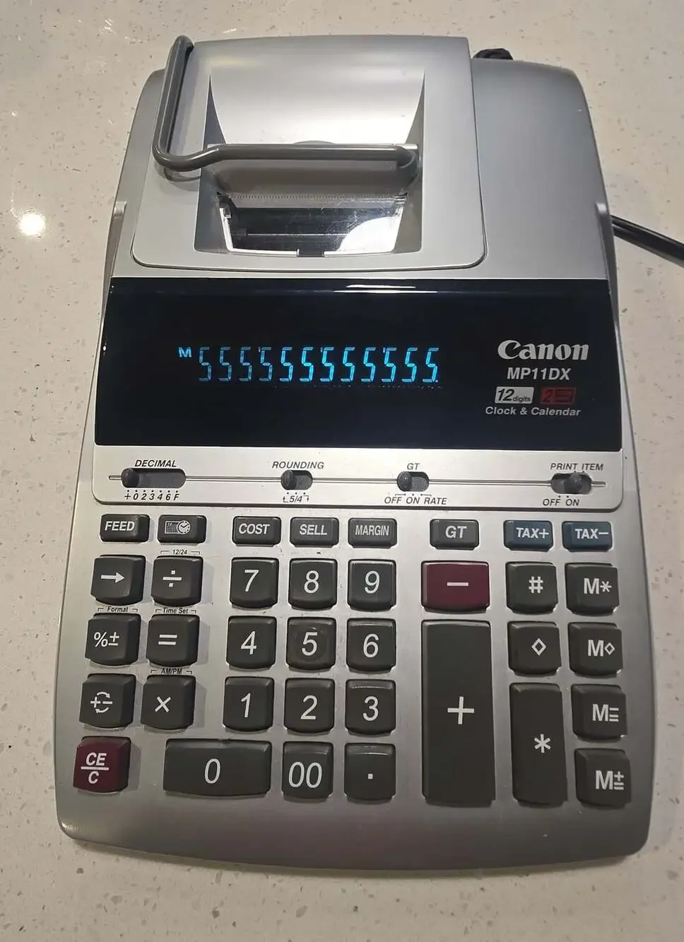 Canon MP11DX 12-Digits 2-Color Clock Calendar Printing Calculator